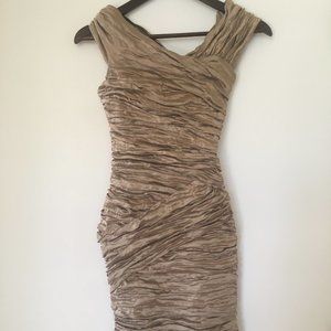 Nicole Miller Gold Bodycon Dress Size 0